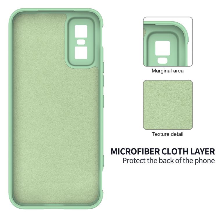 Funda de silicona líquida de color sólido para Infinix GT 30 Pro, a prueba de caídas y cobertura total (verde)