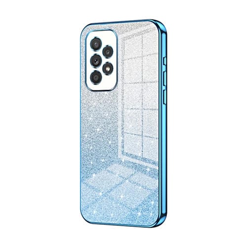 Estuche para Teléfono Samsung Galaxy A33 5G Galvanizado con Polvo de Brillo Degradado (Azul)