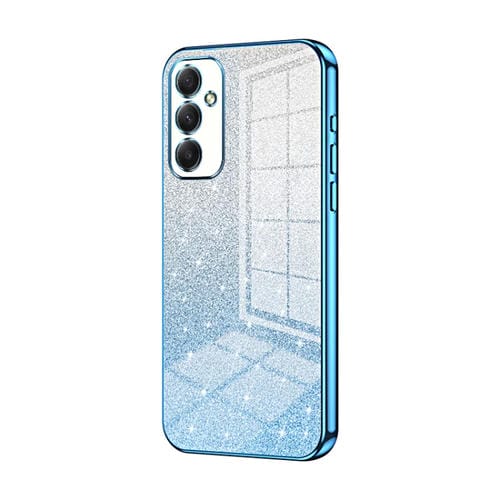 Estuche para Teléfono Samsung Galaxy A34 5G Galvanizado con Polvo de Brillo Degradado (Azul)
