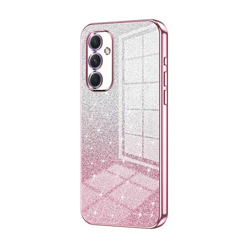 Estuche para Teléfono Samsung Galaxy A54 5G Galvanizado con Polvo de Brillo Degradado (Rosa)