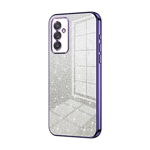 Estuche para Teléfono Samsung Galaxy A82 5G Galvanizado con Polvo de Brillo Degradado (Púrpura)