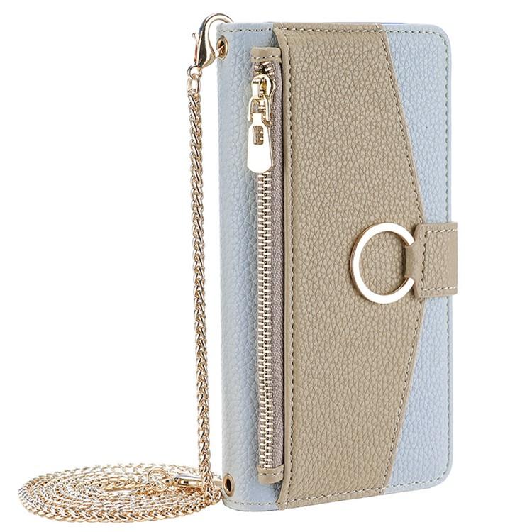 Funda de Cuero con Textura de Lichi para TCL 50 Nxtpaper 5G y 50 Pro Nxtpaper 5G (Azul)