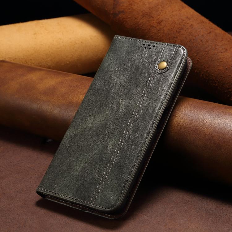Funda de cuero con textura Crazy Horse para Motorola Moto G86 5G (verde)