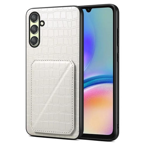 Funda Trasera Samsung Galaxy A05S Denior Piel de Cocodrilo de Imitación con Soporte (Blanco)