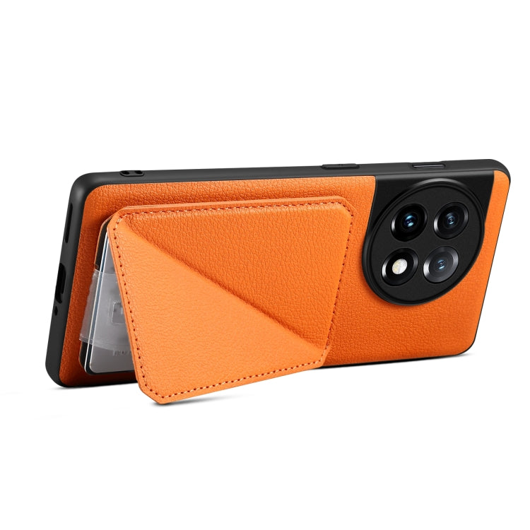 Funda para OnePlus Ace 2 Pro 5G Denior con Parte Trasera de Piel de Becerro de Imitación y Soporte (Naranja)