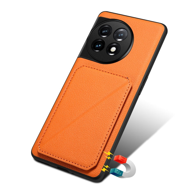 Funda para OnePlus Ace 2 Pro 5G Denior con Parte Trasera de Piel de Becerro de Imitación y Soporte (Naranja)