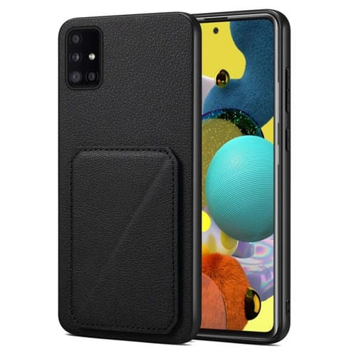 Funda Trasera Samsung Galaxy A51 5G Denior Piel de Becerro de Imitación con Soporte (Negro)