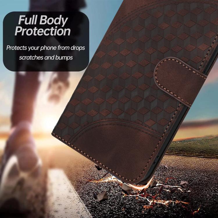 Funda de Cuero con Relieve Cabeza de Elefante para Huawei Nova 12 Pro y Nova 12 Ultra con Cordón (Café)