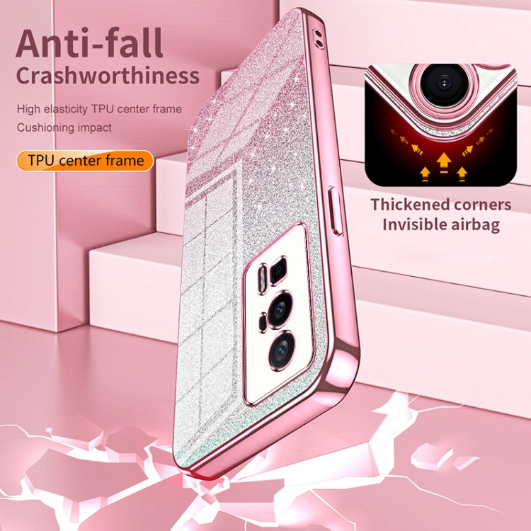 Funda para Xiaomi Civi 5 Pro con purpurina degradada y galvanizada (plateada)