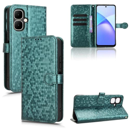 Funda de cuero con textura de panal de abeja para Tecno Pop 10 / Infinix Smart 10 4G (verde)