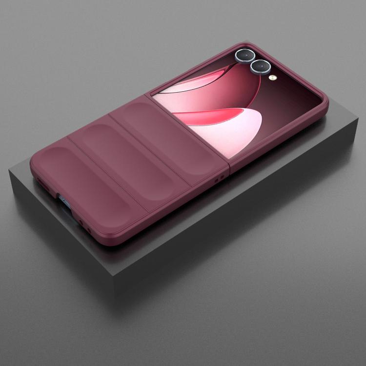 Funda plegable de PC a prueba de golpes con protección mágica para Samsung Galaxy Z Flip7 5G (rojo vino)