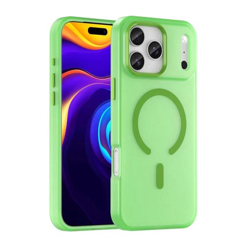 Funda MagSafe translúcida de TPU + PC con cobertura total para iPhone 17 Pro Max (verde)