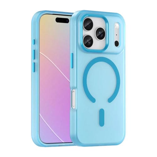 Funda MagSafe translúcida de TPU + PC con cobertura total para iPhone 17 Pro (azul)