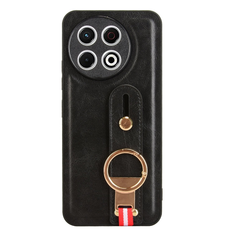 Funda de Cuero con Correa para el Cuello para Tecno Spark 30 Pro 4G (Negra)