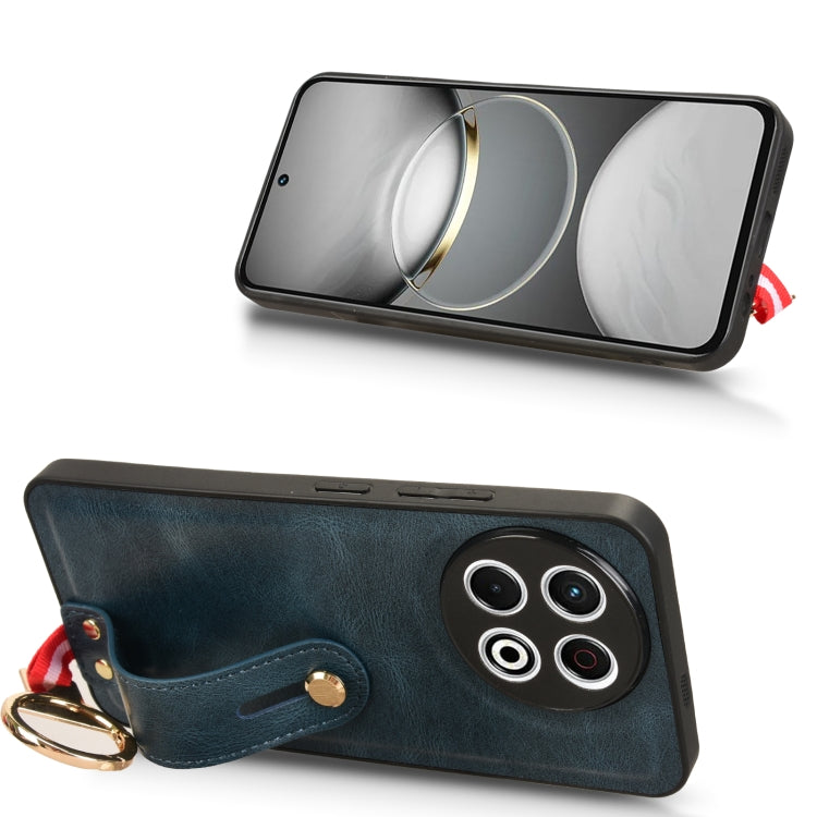 Funda de Cuero con Correa para El Cuello para Tecno Spark 30 Pro 4G (Azul)