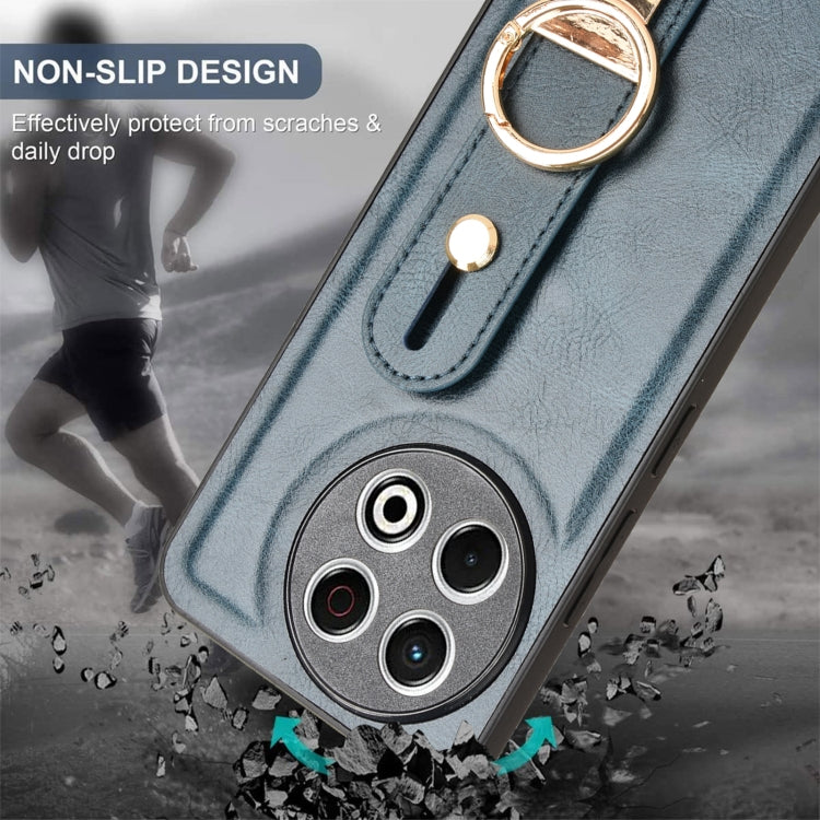 Funda de Cuero con Correa para El Cuello para Tecno Spark 30 Pro 4G (Azul)
