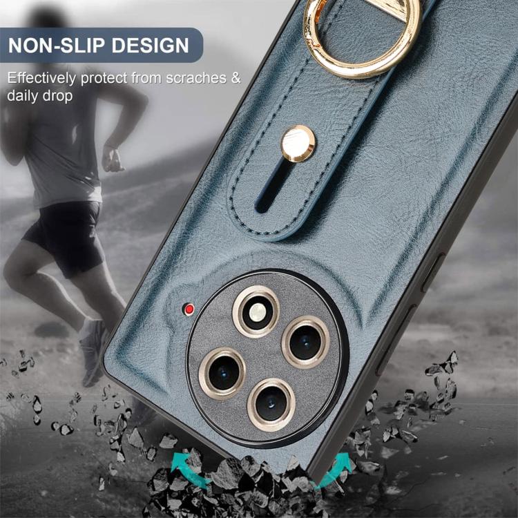 Funda de Cuero con Correa para la Muñeca Tecno Camon 30S/30S Pro (Azul)