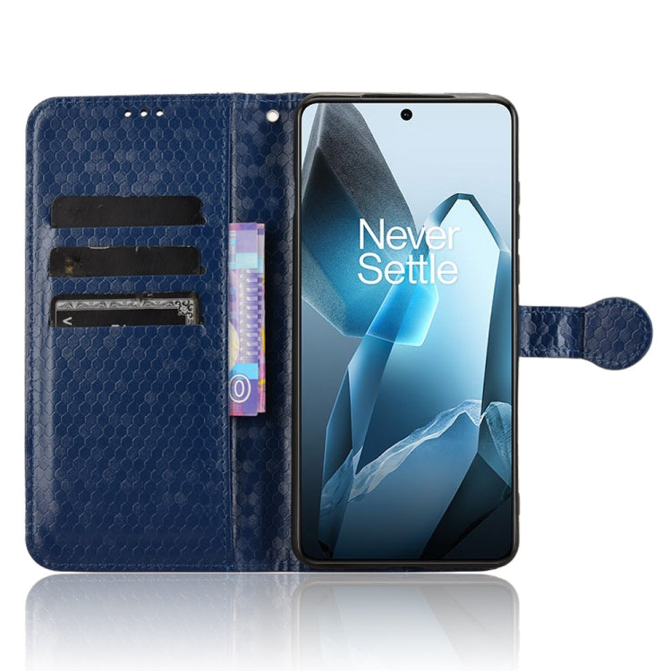 Funda de Cuero con Textura de Puntos Panal para OnePlus 13 5G (Azul)