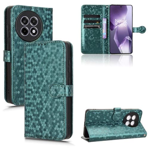 Funda de Cuero para OnePlus Ace 5 y Ace 5 Pro con Textura Panal (Verde)