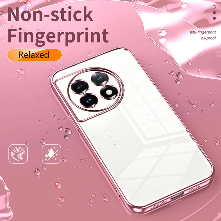 Funda para OnePlus 11 con Orificio Fino y Revestimiento Transparente (Rosa)