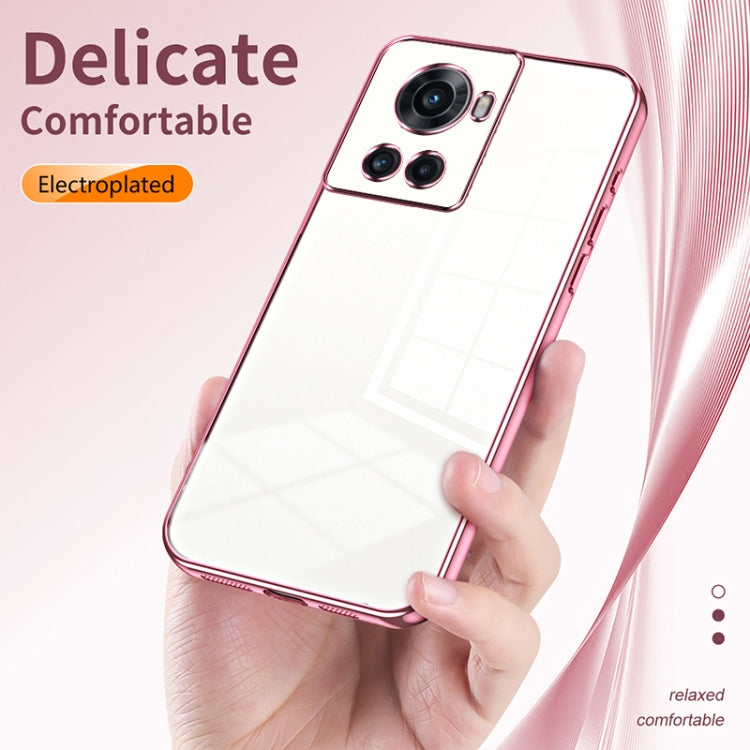 Funda para Teléfono OnePlus Ace / 10R con Orificio Fino y Revestimiento Transparente (Rosa)