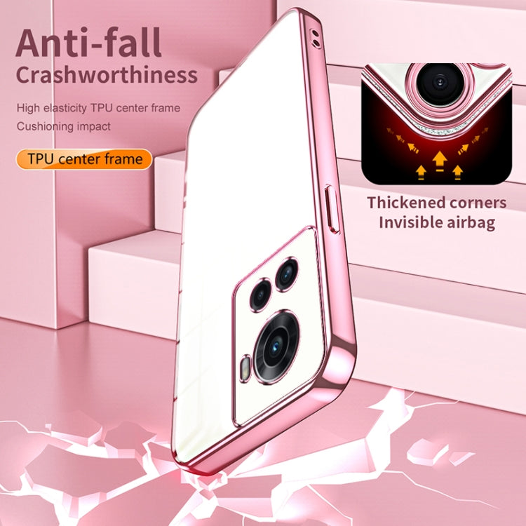 Funda para Teléfono OnePlus Ace / 10R con Orificio Fino y Revestimiento Transparente (Rosa)
