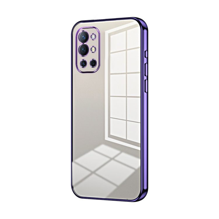 Funda para OnePlus 9R con Orificio Fino y Revestimiento Transparente (Púrpura)