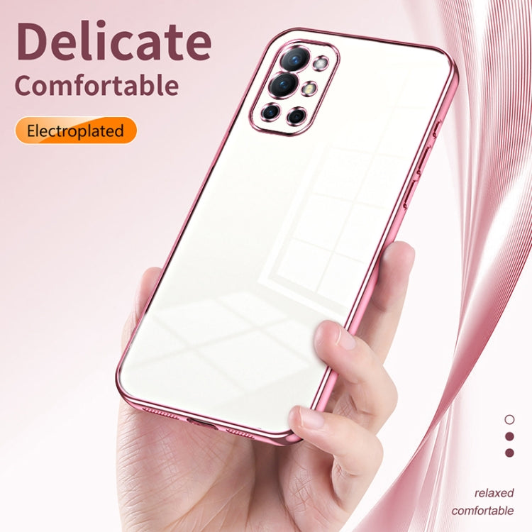 Funda para OnePlus 9R con Orificio Fino y Revestimiento Transparente (Púrpura)