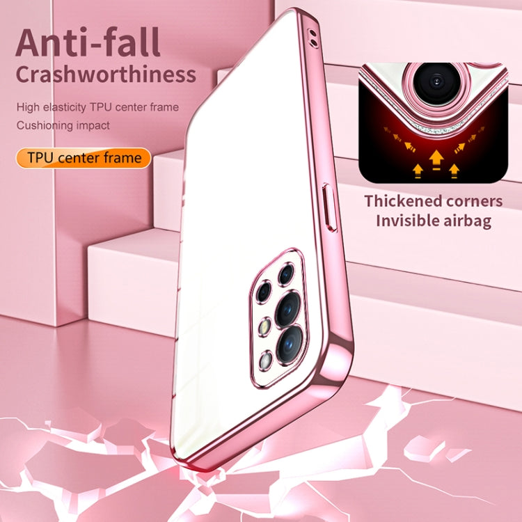 Funda para OnePlus 9R con Orificio Fino y Revestimiento Transparente (Púrpura)