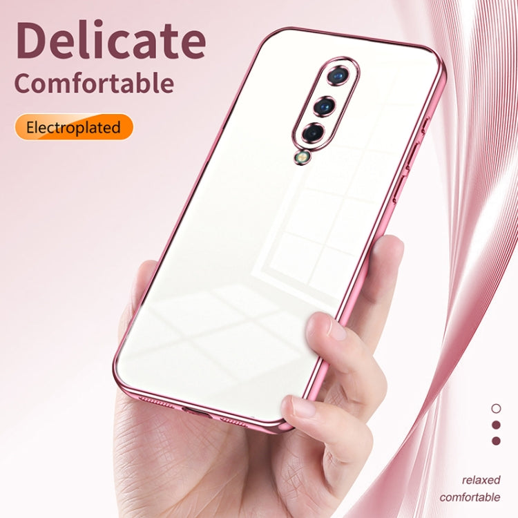 Estuche para OnePlus 8 con Orificio Fino y Revestimiento Transparente (Azul)