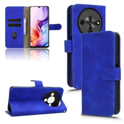 Funda de cuero con tapa magnética y tacto suave para ZTE Blade A76 5G (azul)