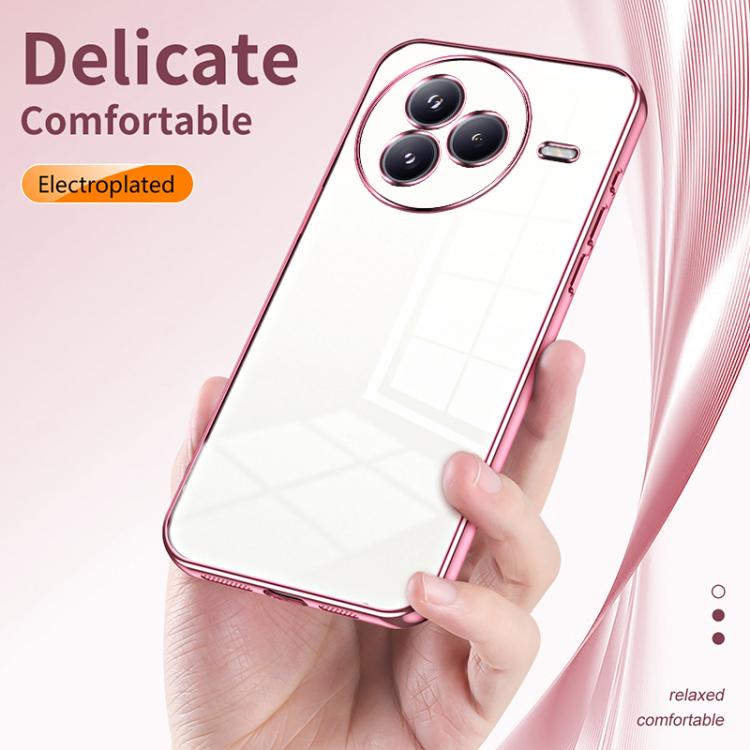 Funda transparente con orificios finos para Xiaomi Civi 5 Pro (morada)