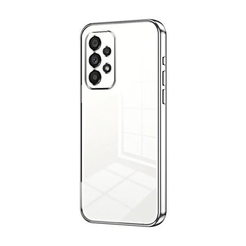 Funda para Teléfono Samsung Galaxy A53 5G con Orificio Fino y Revestimiento Transparente (Plateado)