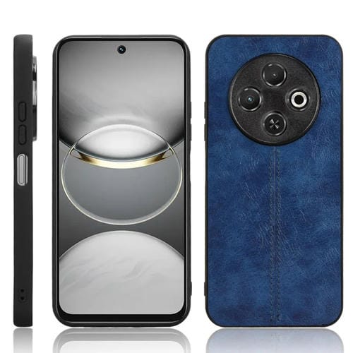 Funda para Teléfono Tecno Spark 30C Diseño Vaca con Costura Trasera (Azul)