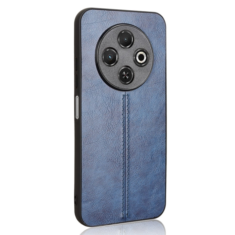 Funda para Teléfono Tecno Spark 30C Diseño Vaca con Costura Trasera (Azul)