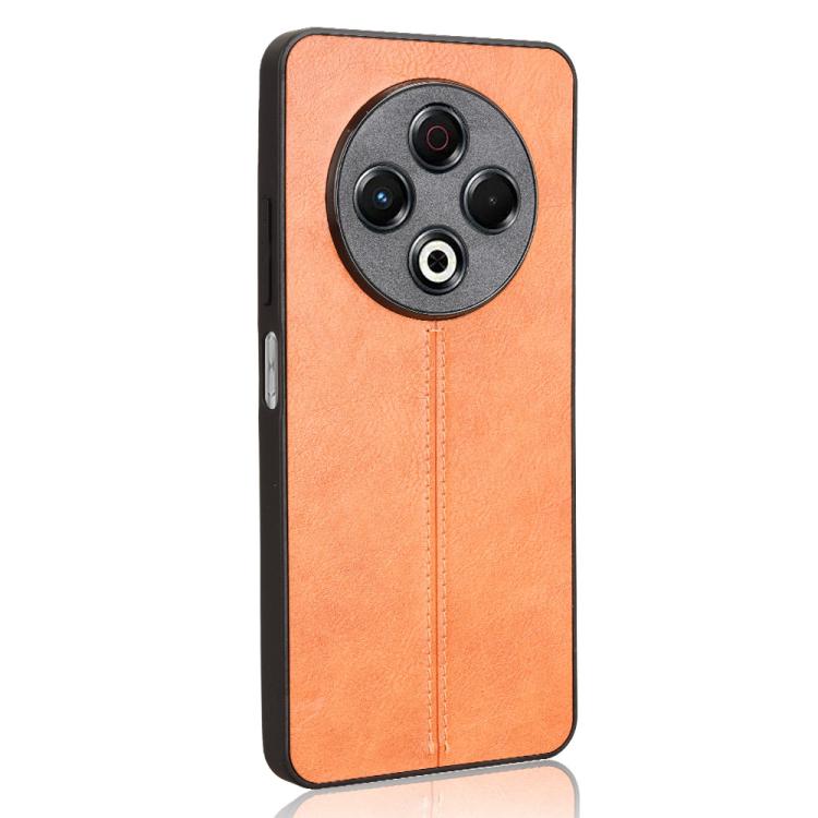 Funda para Teléfono Tecno Spark 30 4G Estampado de Vaca con Costura Trasera (Naranja)