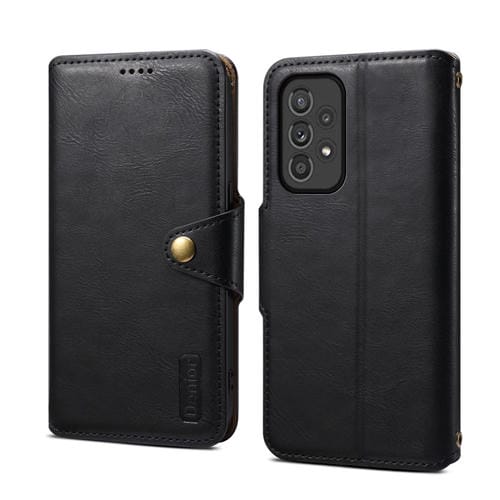 Funda para Teléfono Samsung Galaxy A33 5G Denior Textura Piel de Vaca Estilo Billetera (Negro)