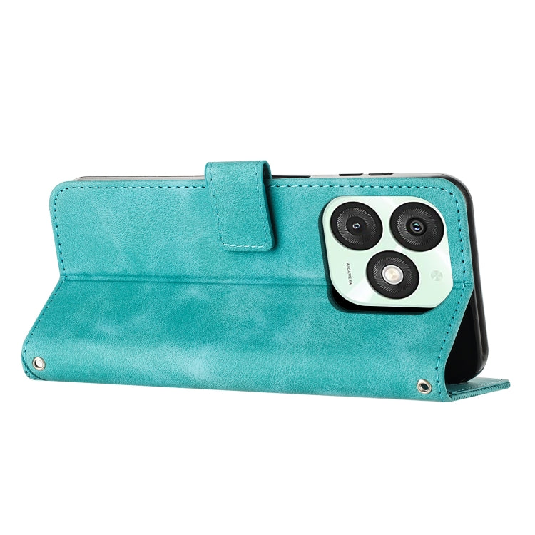 Funda de Cuero Triangular Dream Triangle para Itel A50 con Cordón Largo (Verde)