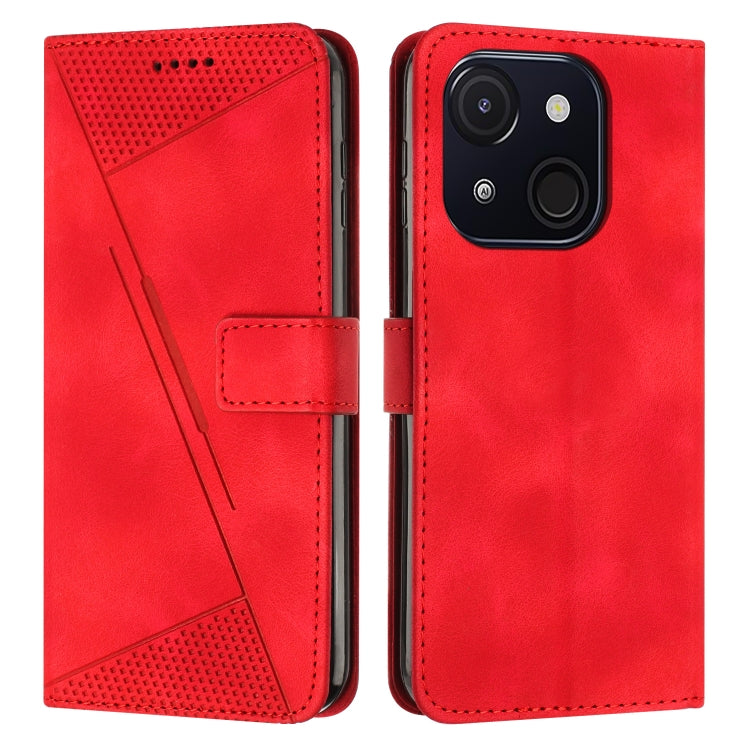 Funda de Cuero Triangular Dream Triangle para Teléfono Itel A50C con Cordón Largo (Rojo)