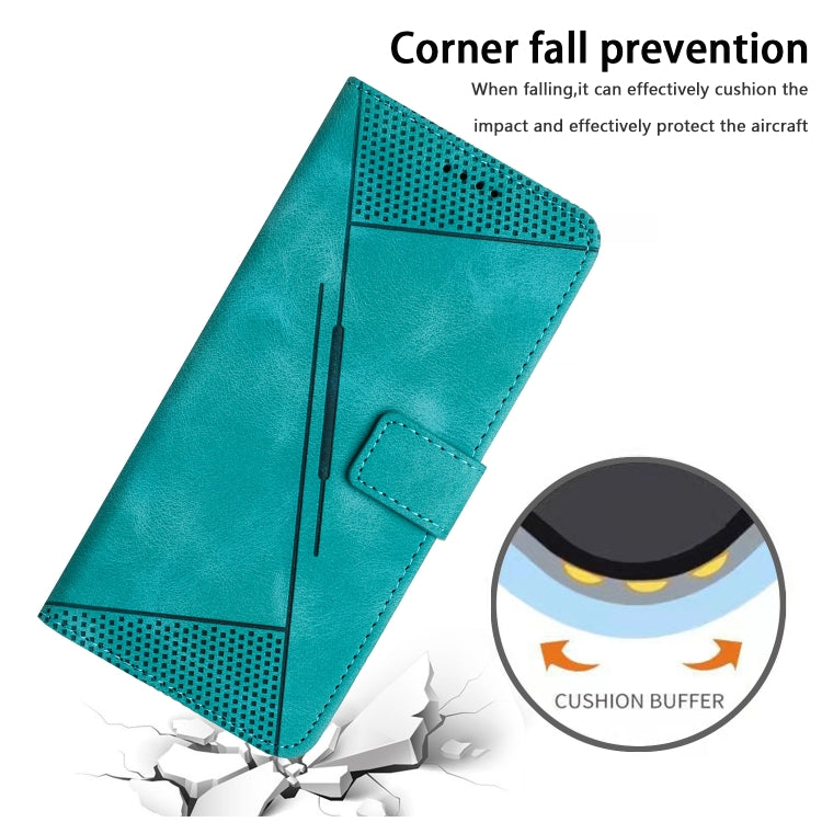 Funda de Cuero Triangular Dream Triangle para Teléfono Itel A50C con Cordón Largo (Verde)