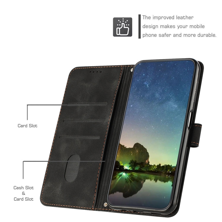 Funda de Cuero Triangular con Cordón Largo para Teléfono Itel P65 Dream (Negro)