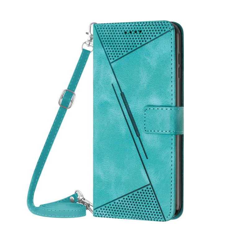 Funda de Cuero Triangular Dream Triangle con Cordón Largo para Itel A80 (Verde)