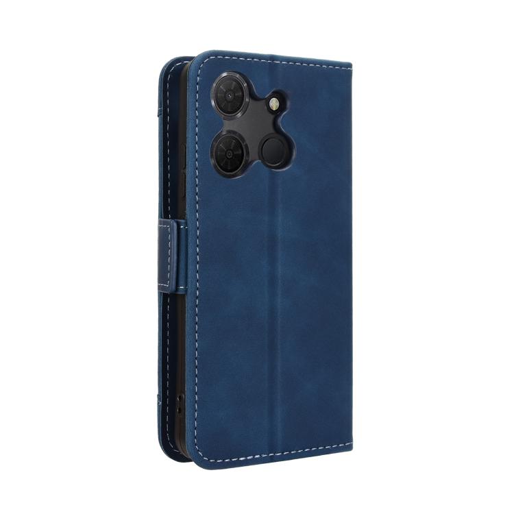 Funda Piel Becerro para TCL 503 con Ranuras para Tarjetas (Azul)