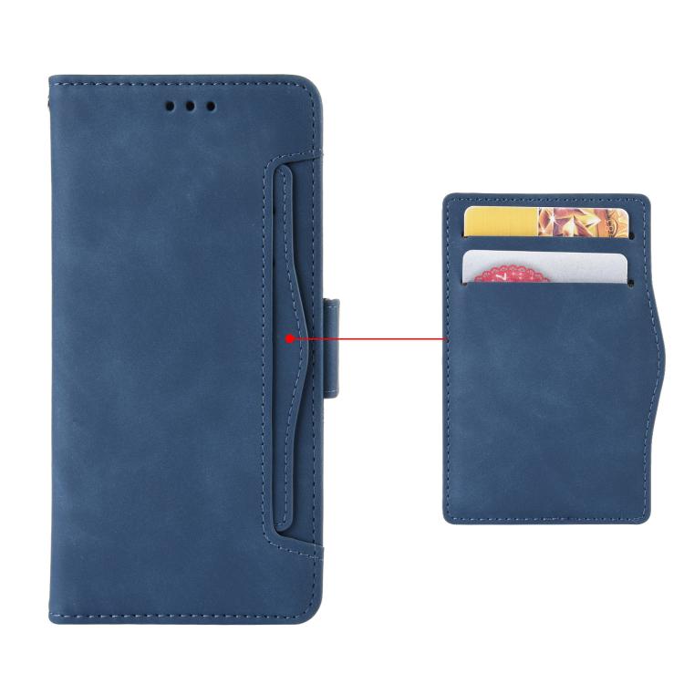 Funda Piel Becerro para TCL 503 con Ranuras para Tarjetas (Azul)