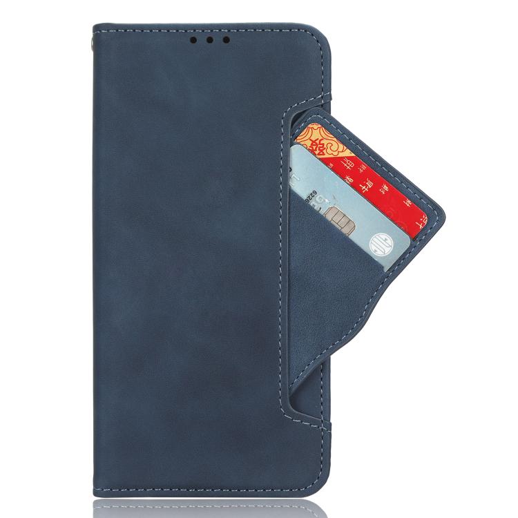 Funda Piel Becerro para TCL 503 con Ranuras para Tarjetas (Azul)
