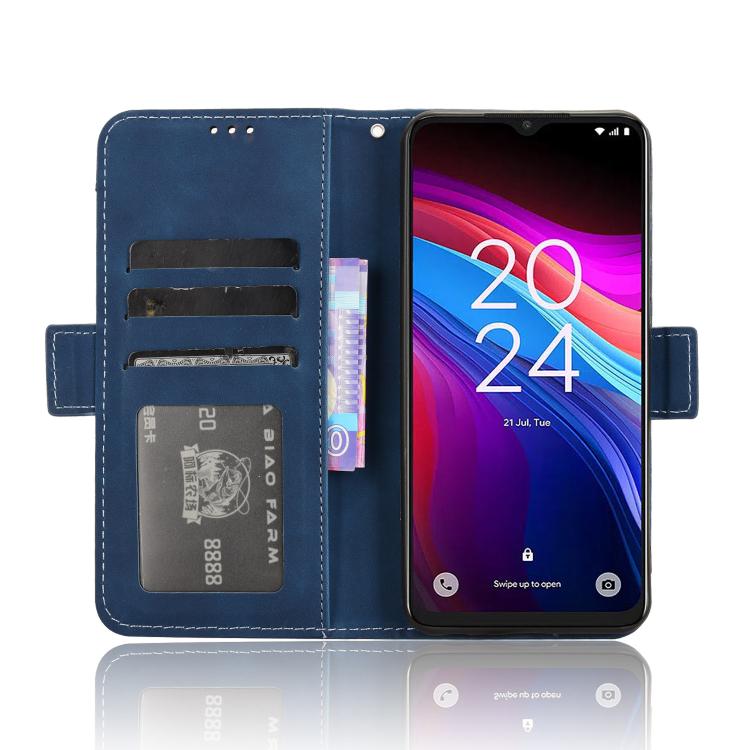 Funda Piel Becerro para TCL 503 con Ranuras para Tarjetas (Azul)