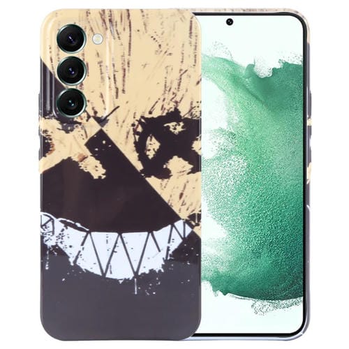 Estuche para Teléfono Samsung Galaxy S22 + 5G PC con Orificio Preciso y Patrón Pintado (Sonrisa Amarilla y Negra)