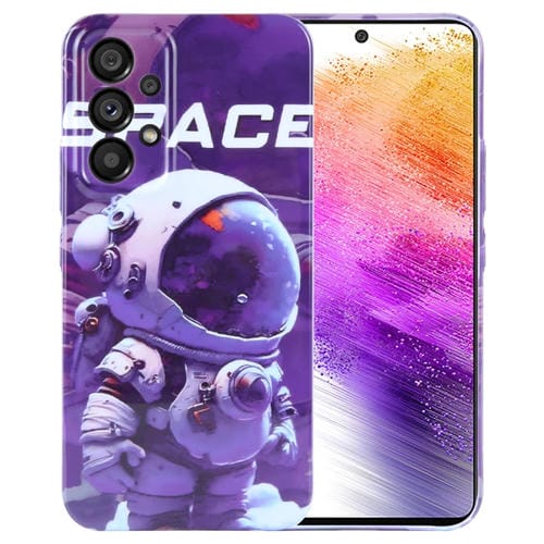 Funda para Teléfono Samsung Galaxy A73 5G PC con Orificio Preciso y Patrón Pintado (Astronauta Púrpura)