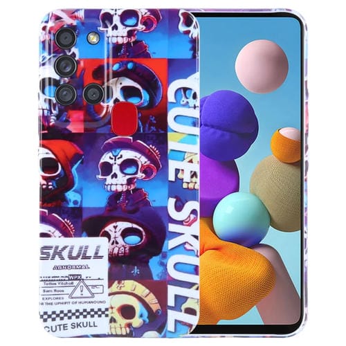 Funda para Teléfono Samsung Galaxy A21S Orificio Preciso PC Patrón Pintado (Calavera Linda)