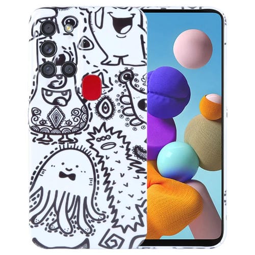 Funda para Teléfono Samsung Galaxy A21S Orificio Preciso PC Patrón Pintado (Monstruo de Botella)